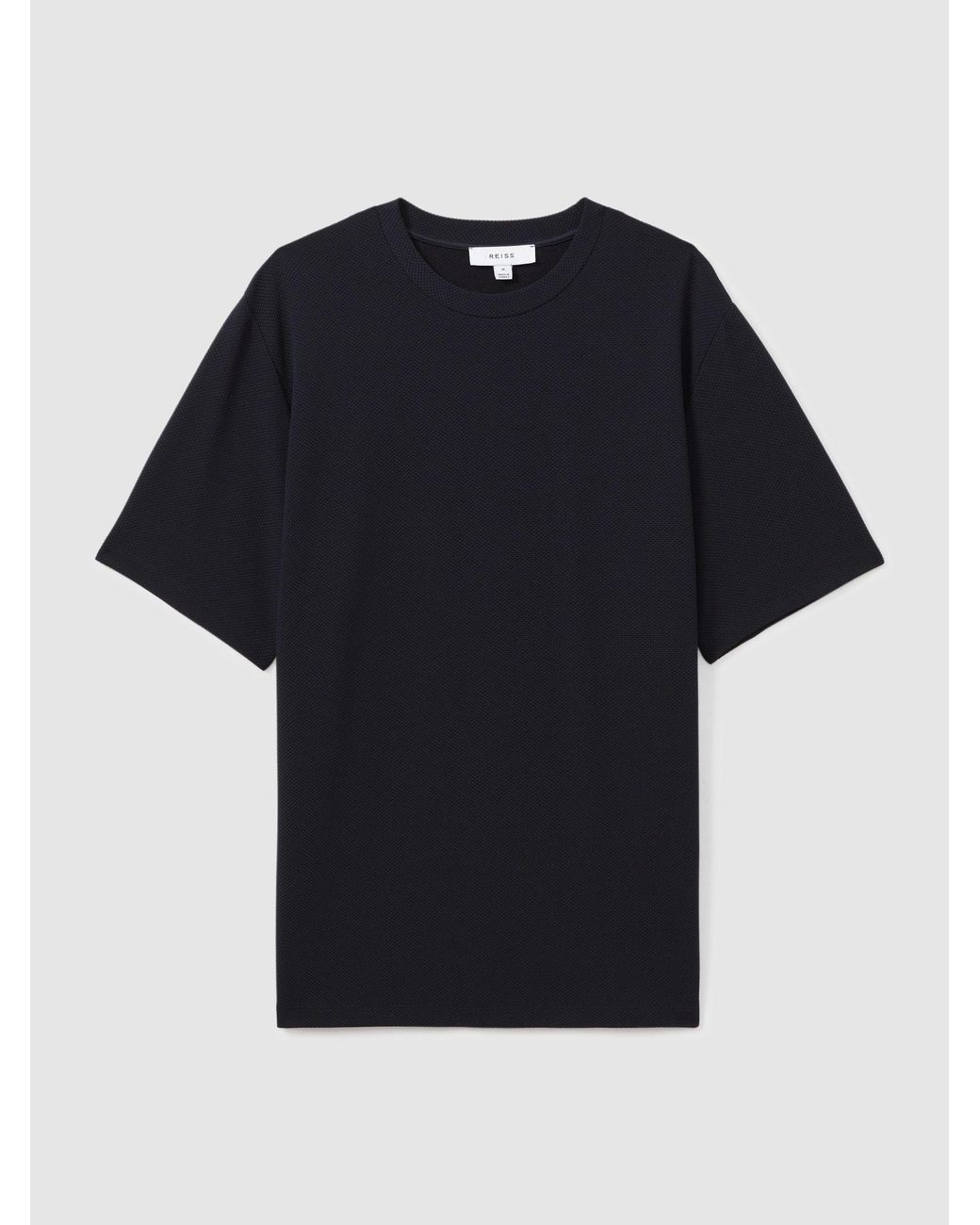 Reiss Blue Wick Textured Crew-neck T-shirt for men