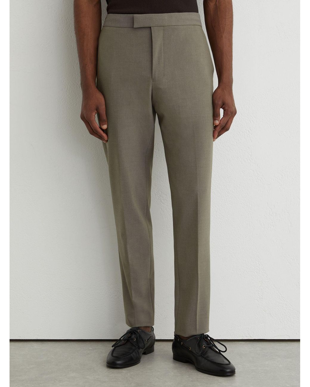 Reiss Multicolor Found - Dark Sage Green Slim Fit Stretch Drawstring Trousers, 28 for men
