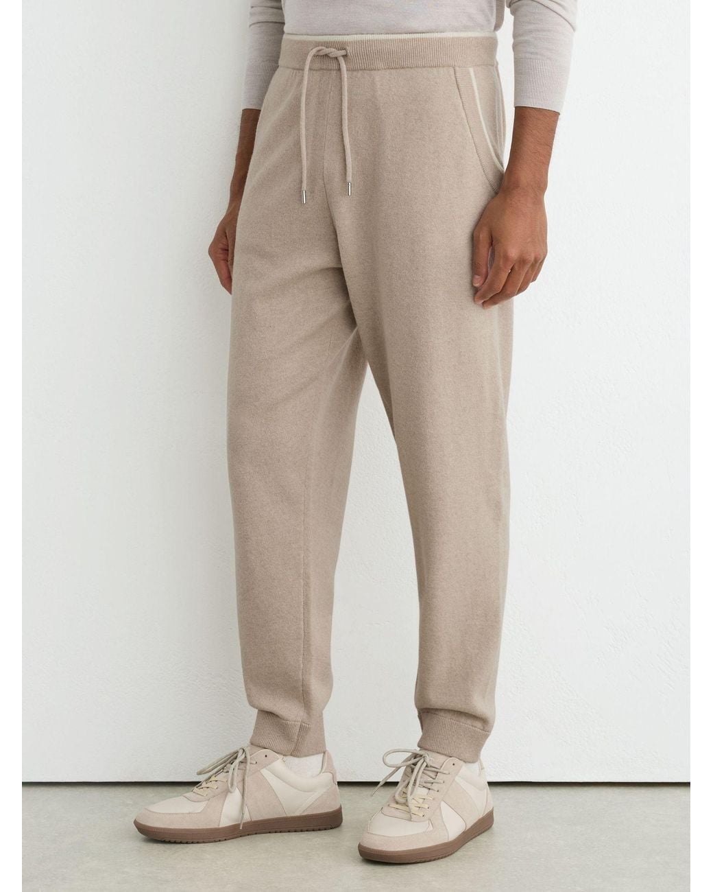 Reiss Natural Merino Wool-Blend Cuffed Joggers for men