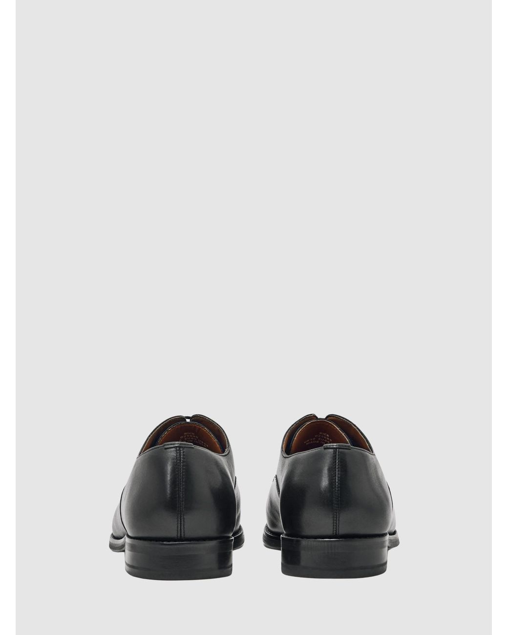 Reiss Black Leather Lace Up Oxford Shoes for men