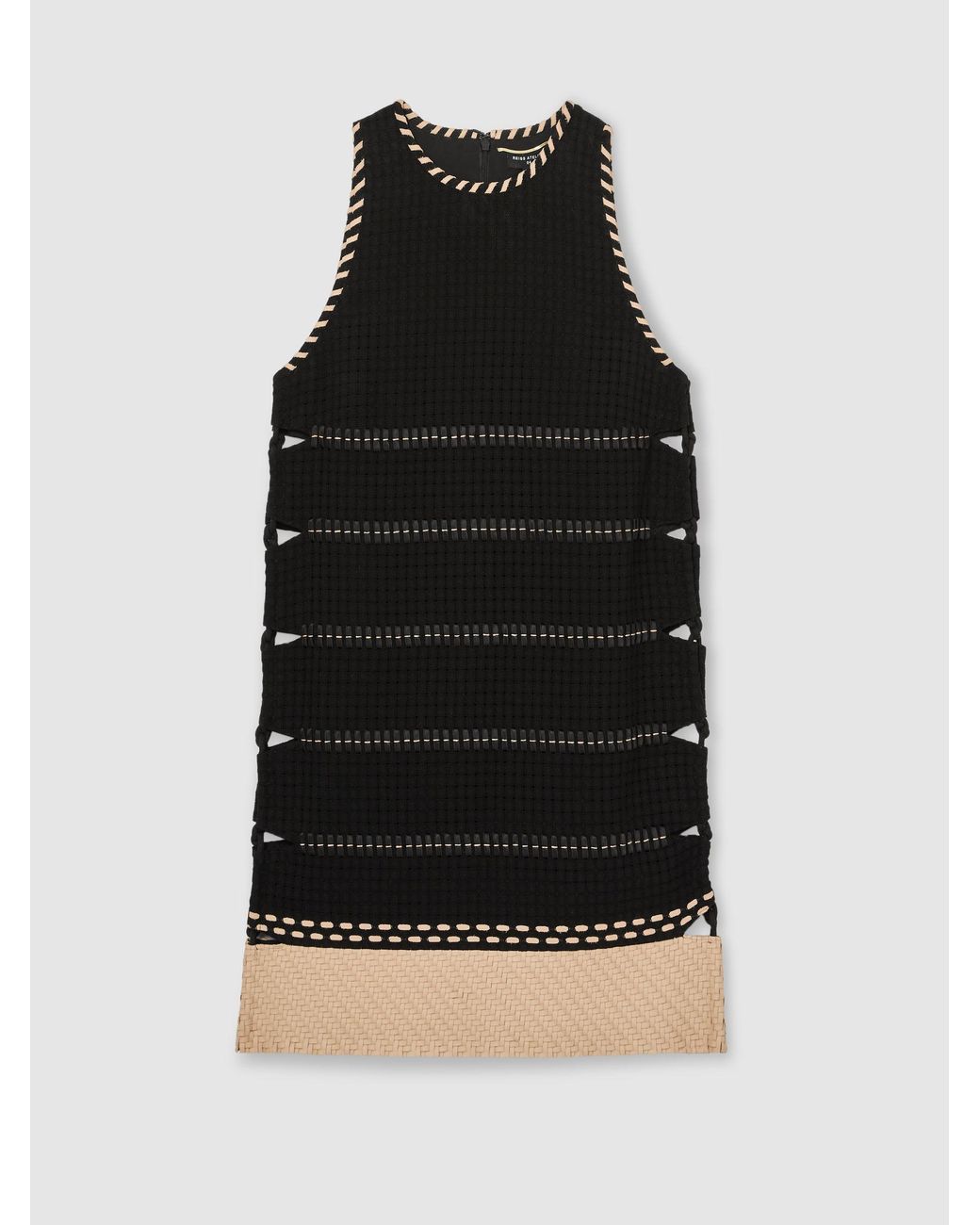 Reiss Natural Cotton Whipstitch Mini Dress