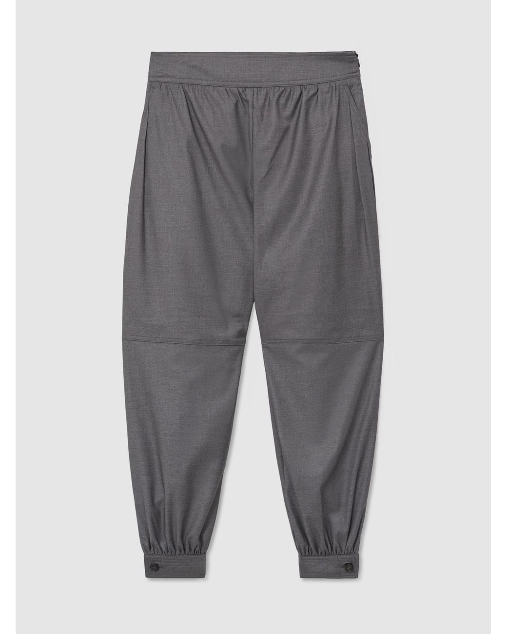 Reiss Gray Cuffed Balloon-Leg Trousers