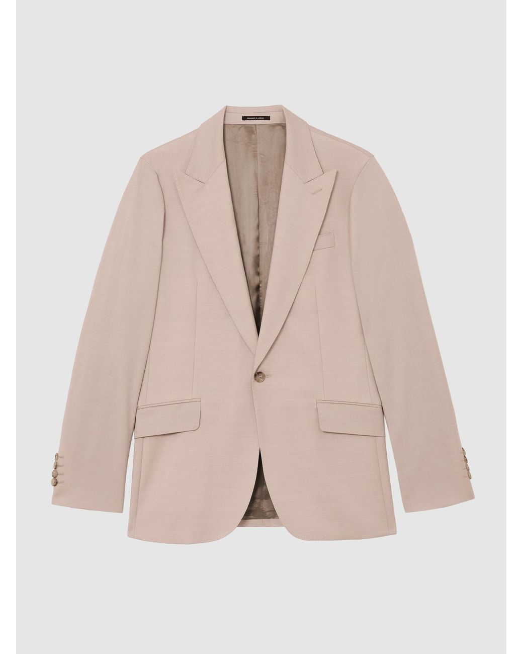 Reiss White Virgin Wool Single-Breasted Tailored-Fit Blazer for men