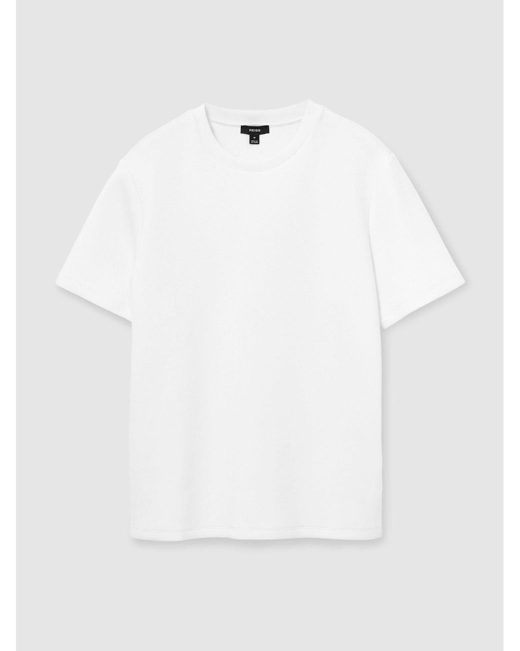 Reiss Black Sueded Interlock Jersey Modern-Fit T-Shirt for men