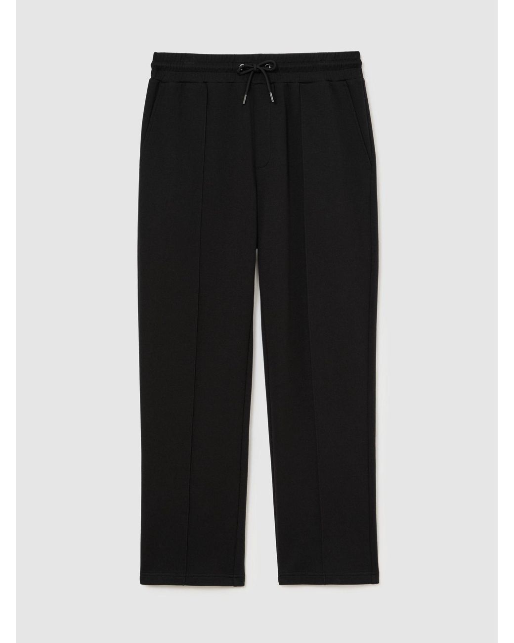 Reiss White Form - Black Sueded Interlock Jersey Straight-leg Joggers, Xl Regular for men
