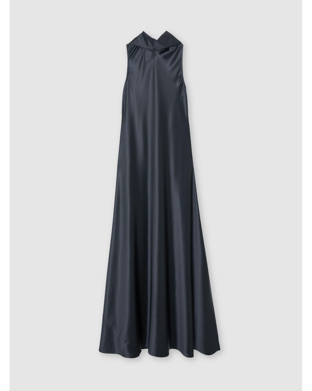 Reiss Blue Fae - Grey Petite Satin Cape Maxi Dress, Us 10