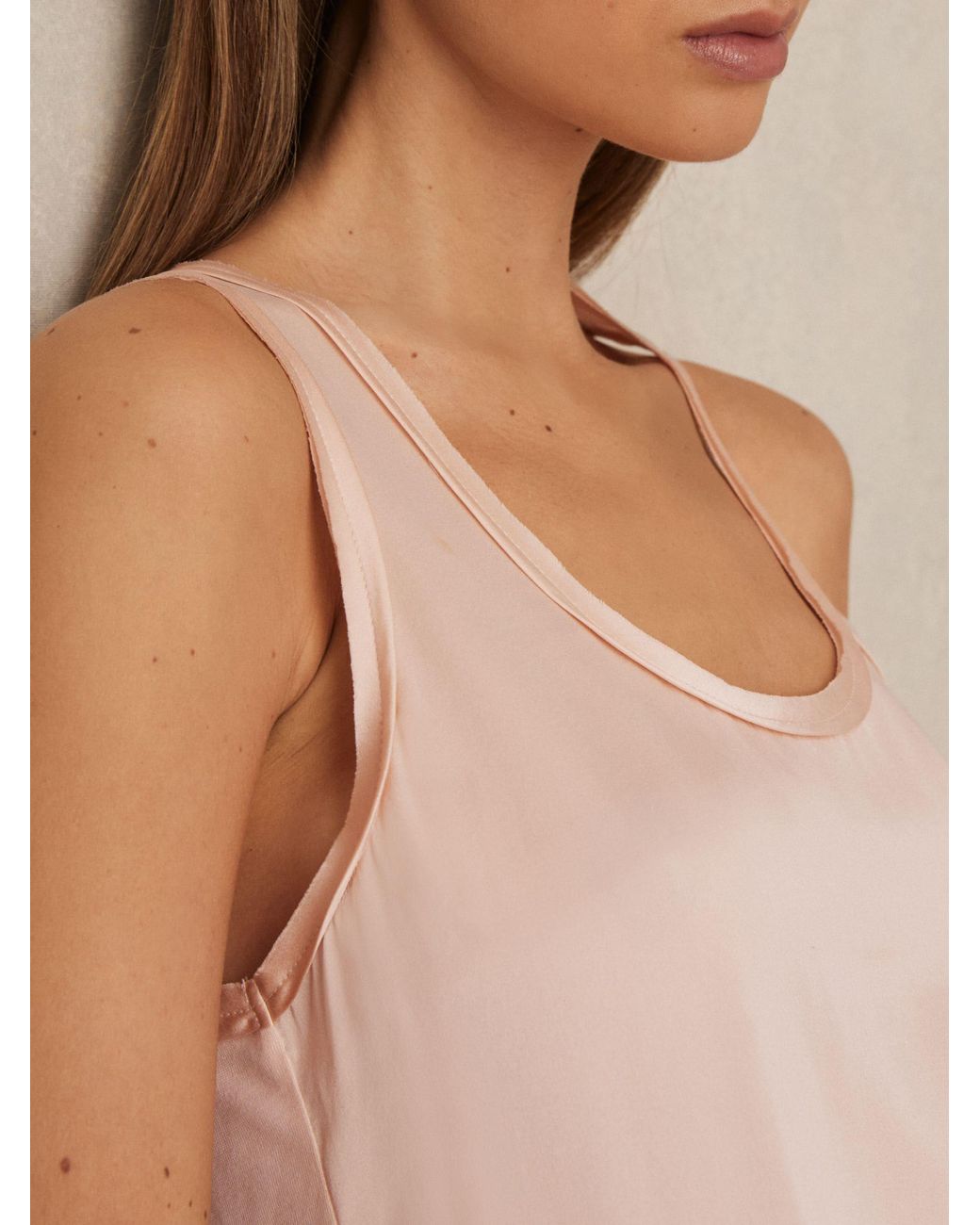 Reiss White Riley - Nude Silk Front Vest, S (us 4-6)