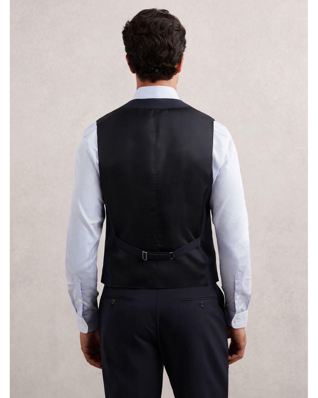 Reiss Blue Promise - Navy Wool-blend Tailored-fit Waistcoat, Us 38 Regular for men