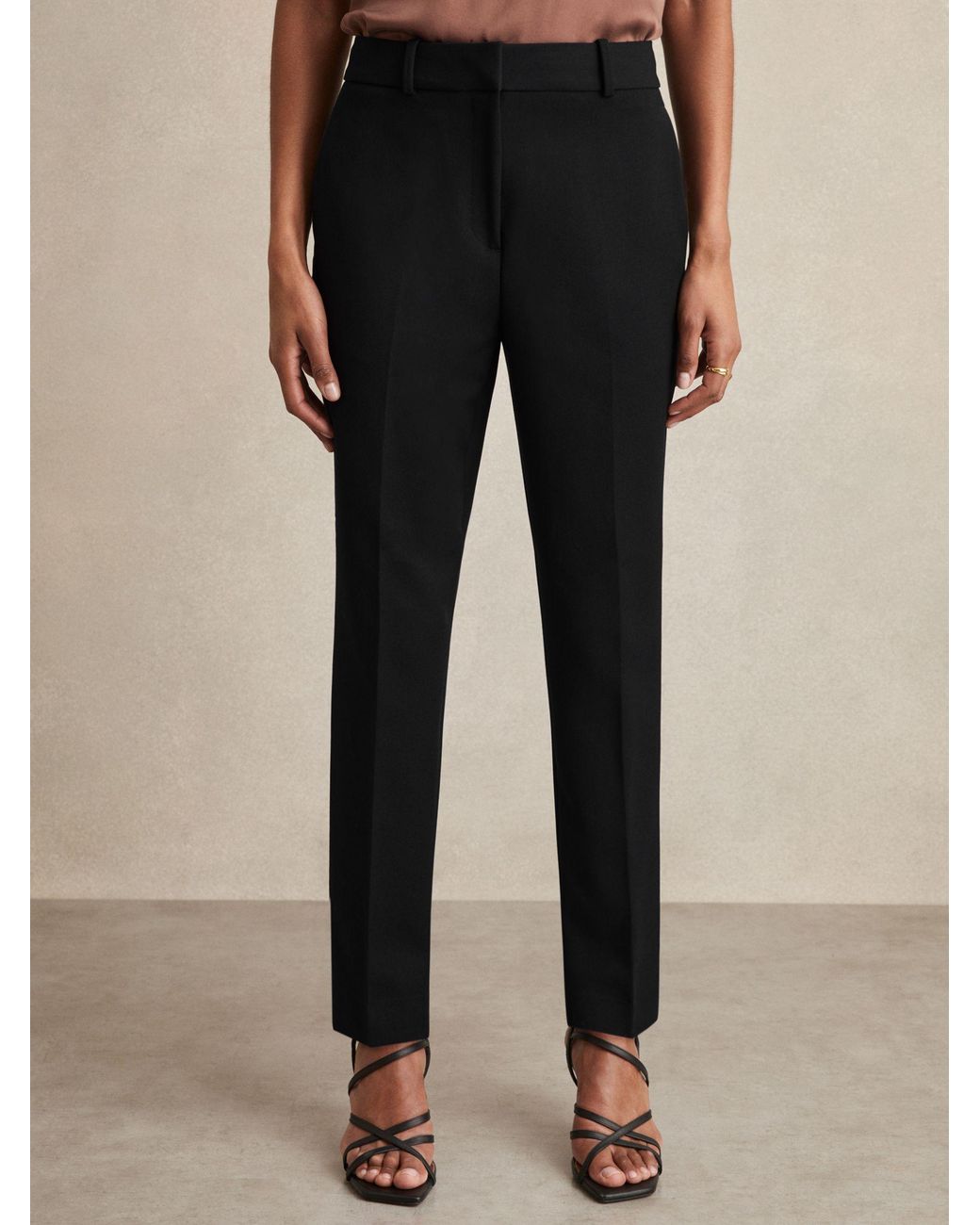 Reiss Black Gabi Polyester Suit Trousers