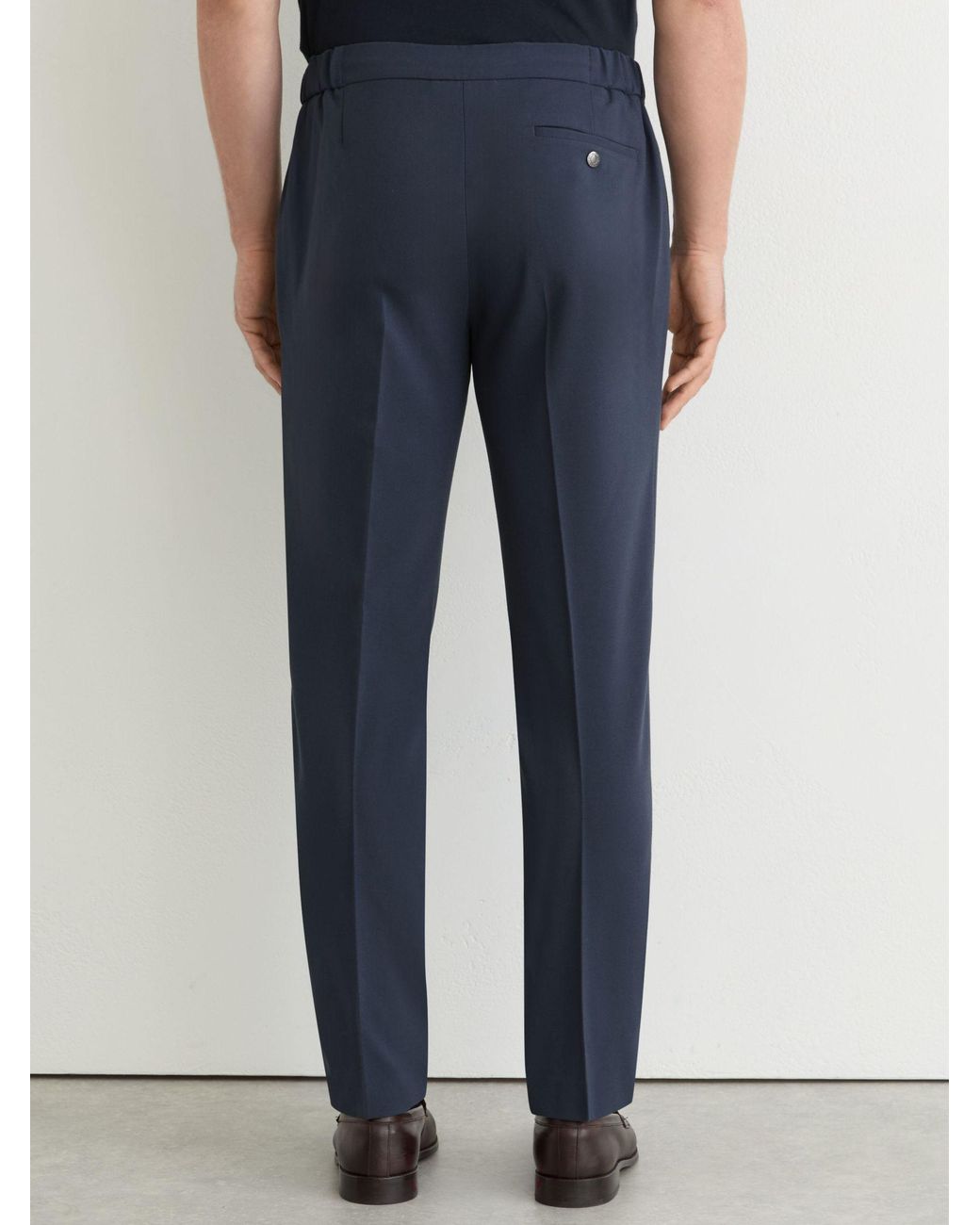 Reiss Blue Slim-Fit Drawcord Trousers for men