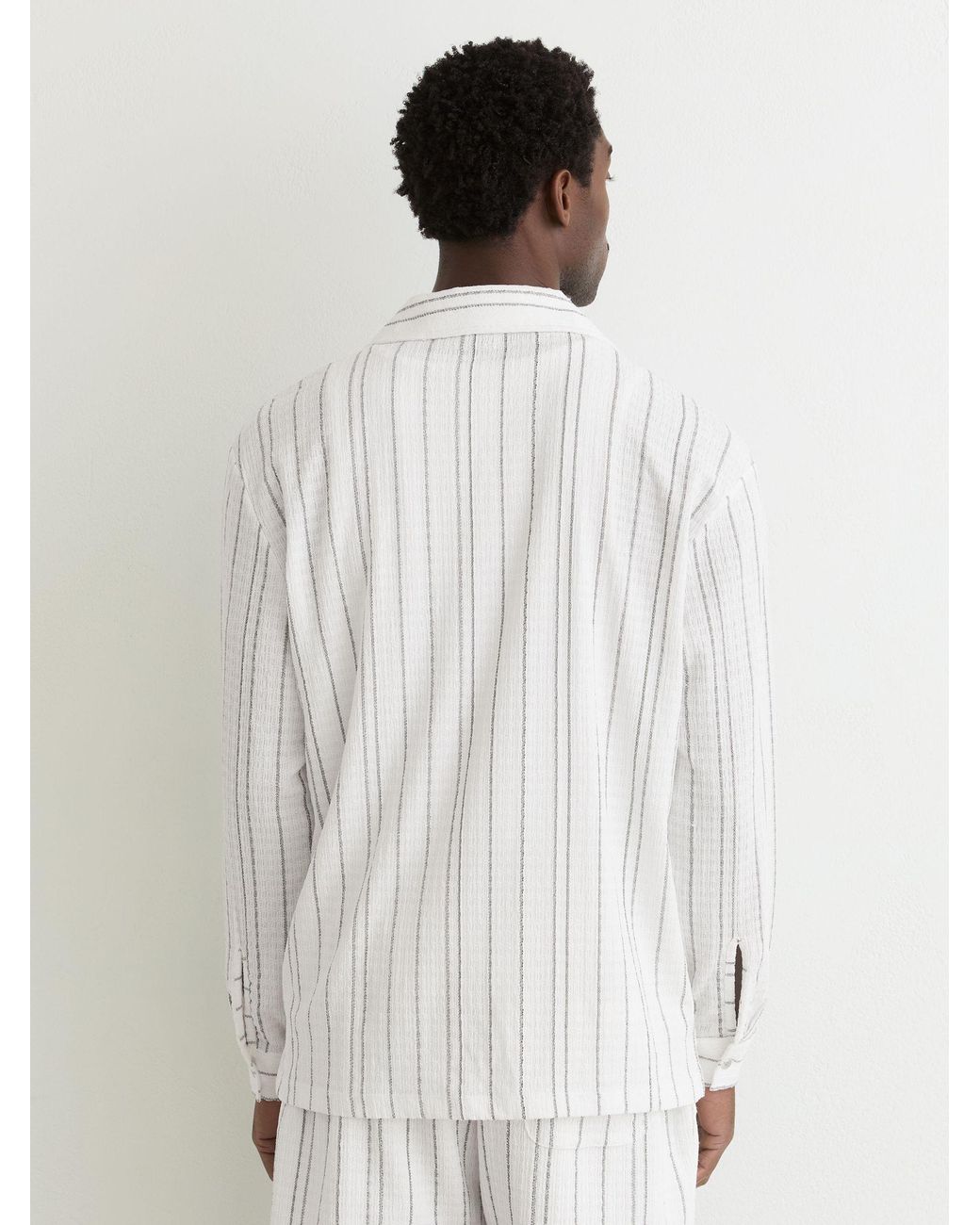 Reiss Ford - White Textured Stripe Regular-fit Shirt, S for men