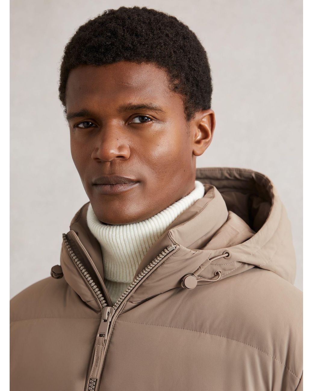 Reiss Natural Quilted Zip-Through Puffer Jacket for men