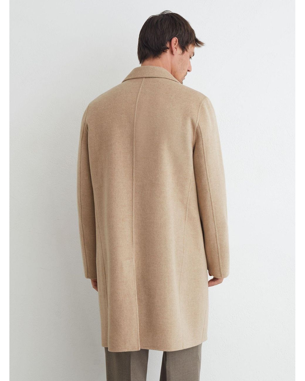 Reiss White Wool-Blend Single-Breasted Epsom Coat for men