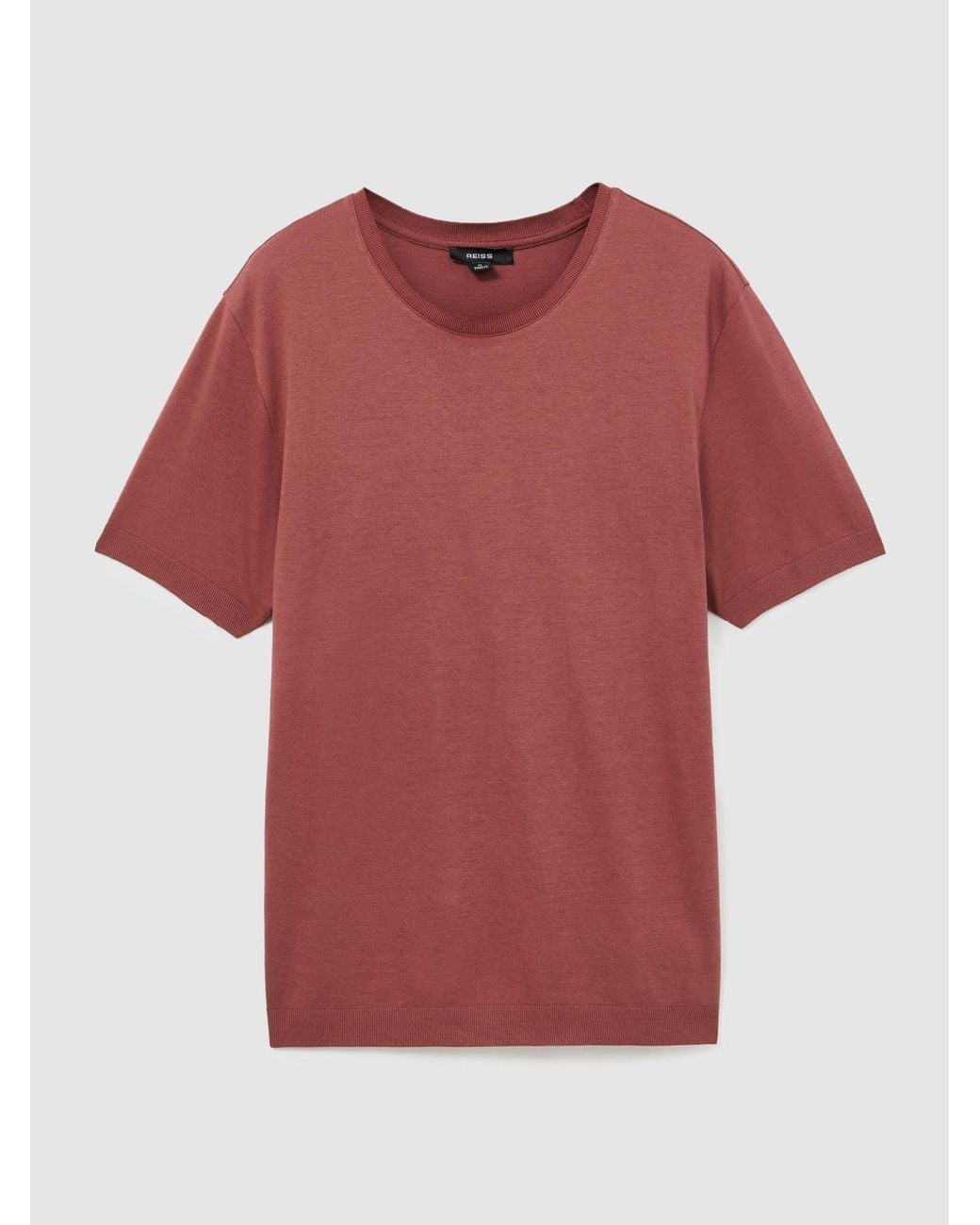 Reiss Red Cotton- Crew-Neck Modern-Fit T-Shirt for men
