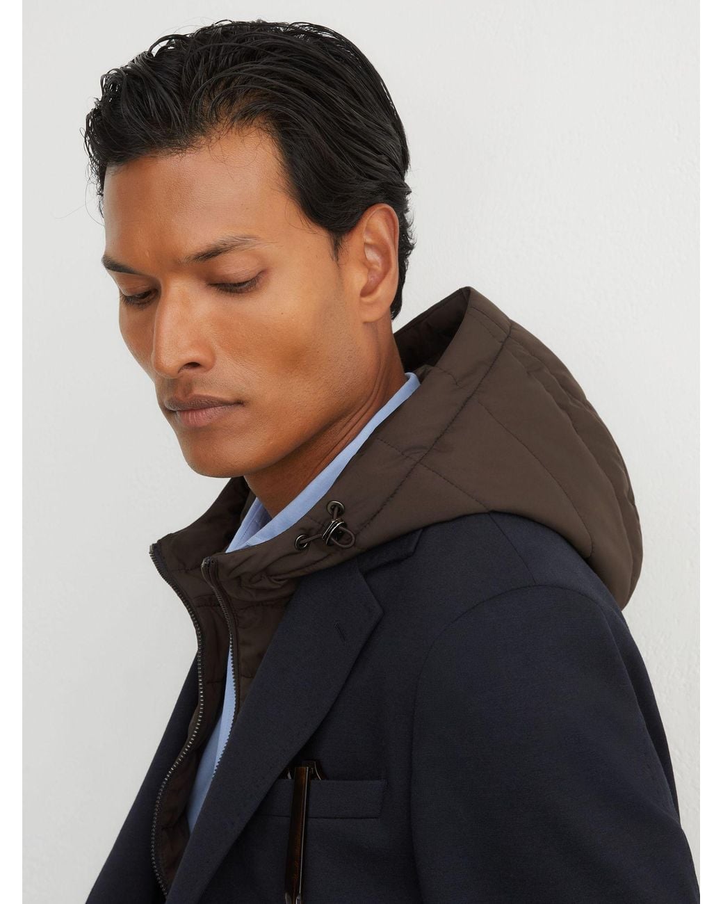 Reiss Blue Tailored Fit R-Flex Gilet-Insert Single-Breasted Blazer for men