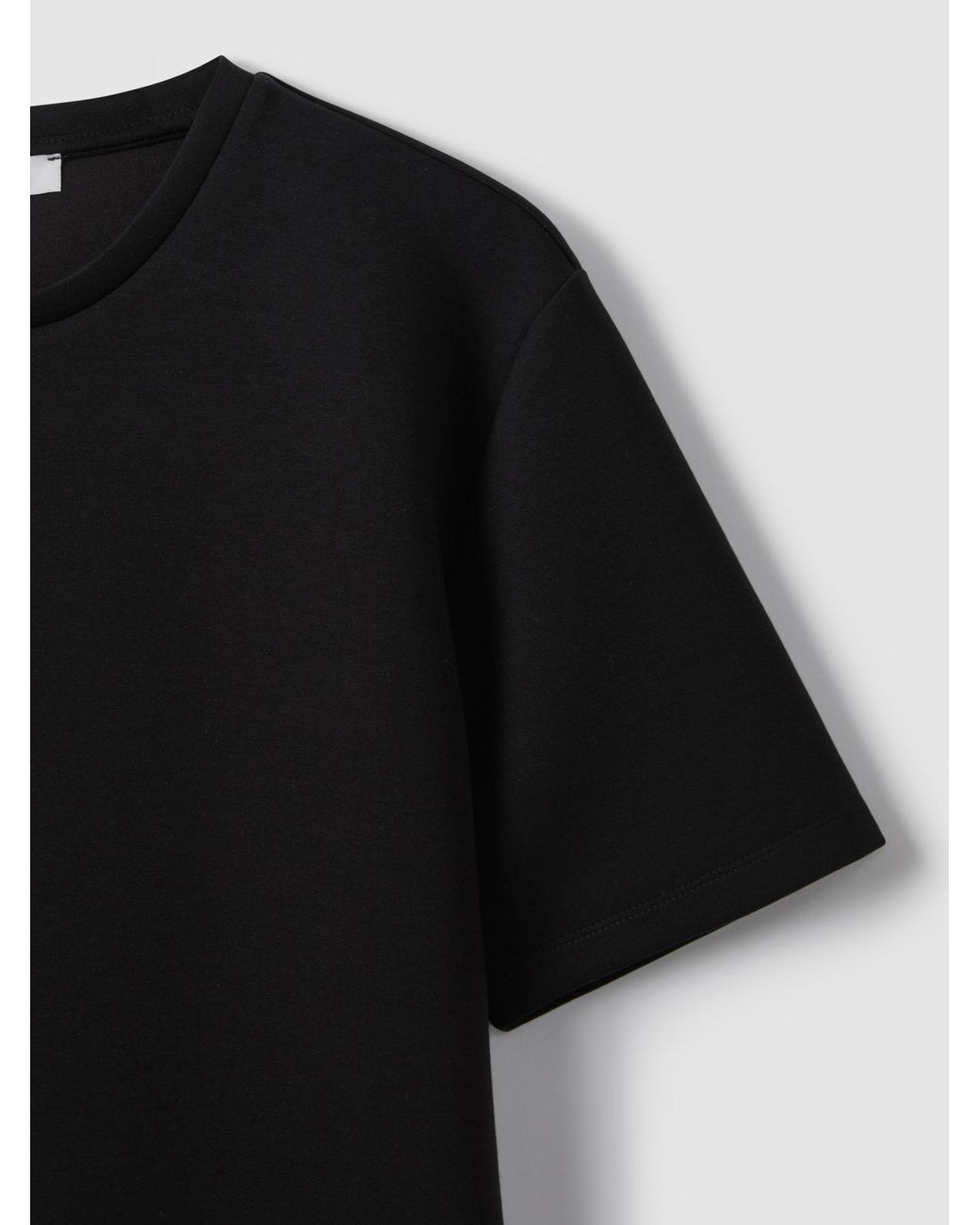 Reiss Bradley - Black Premium-interlock Modern-fit T-shirt, Xs for men