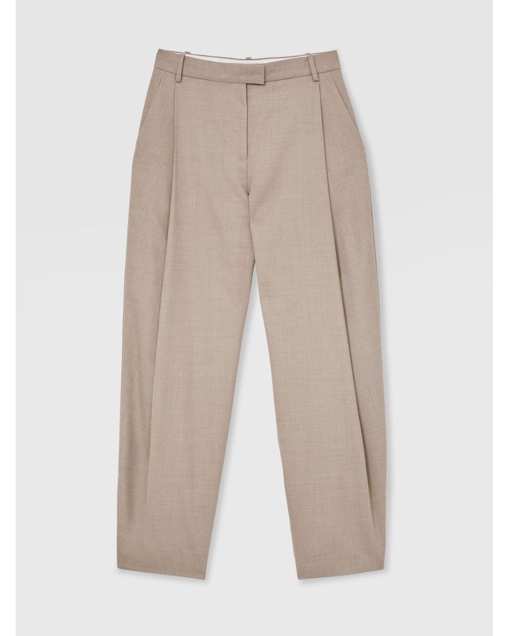 Reiss Natural Wool-Blend Barrel-Leg Suit Trousers
