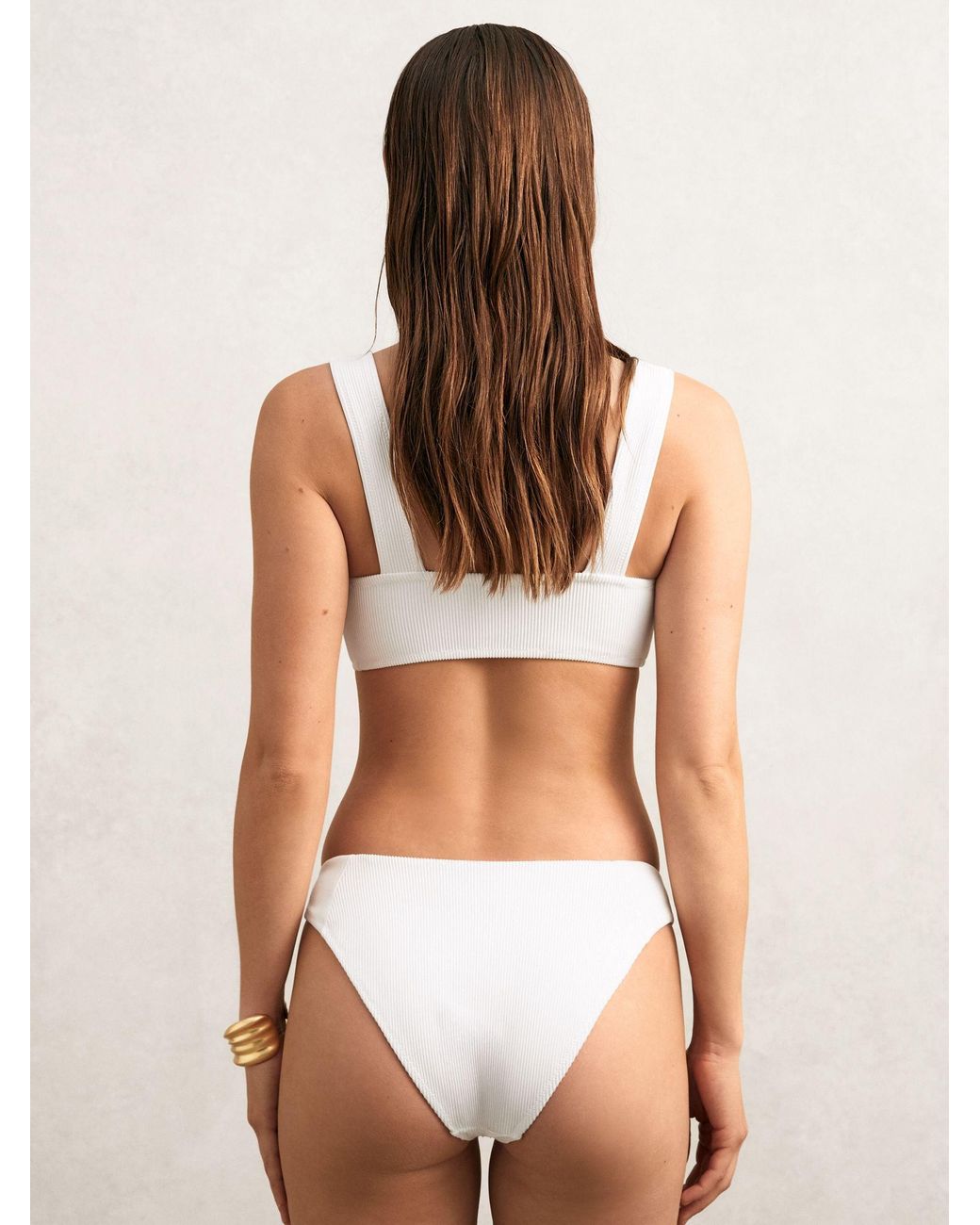 Reiss Natural Ribbed Bikini Bottoms