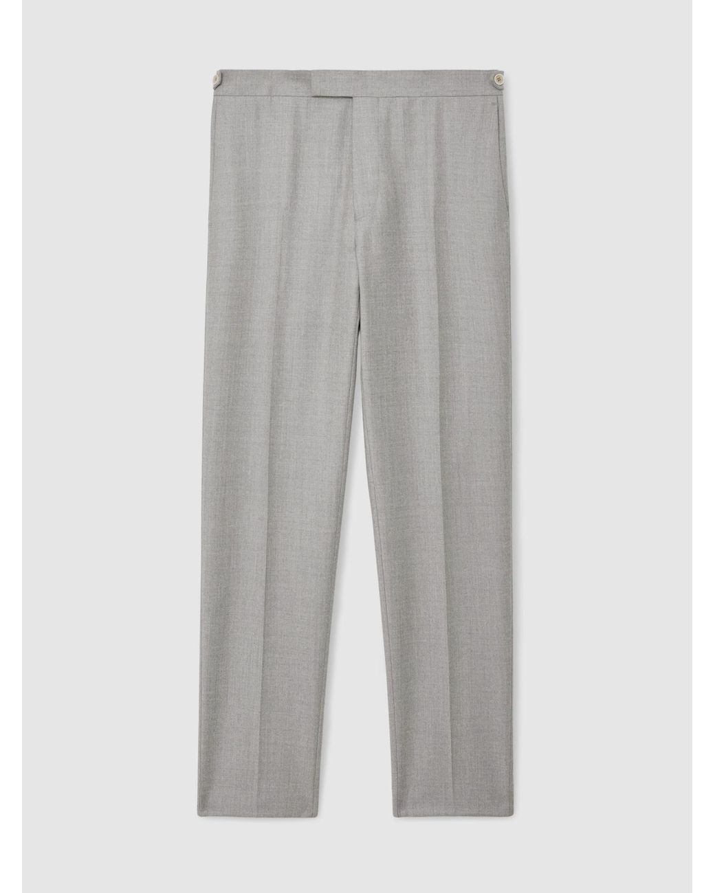 Reiss Natural Wool-Flannel Tailored-Fit Suit Trousers for men
