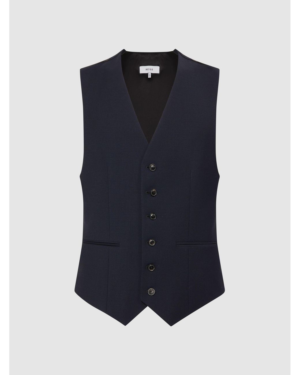 Reiss Blue Hope Modern Fit Travel Waistcoat for men