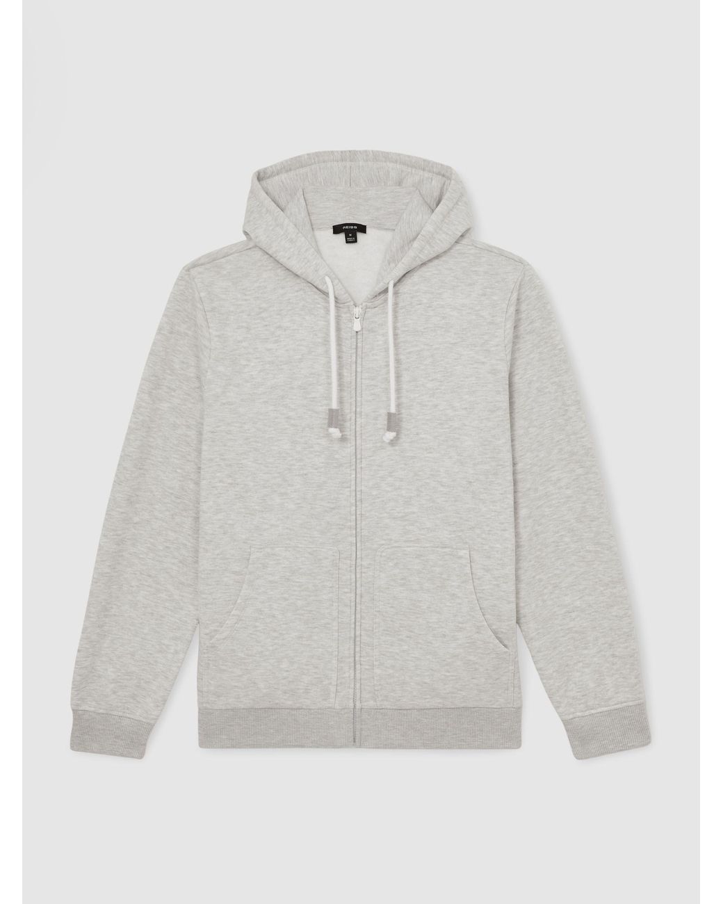 Reiss Natural Cotton-Blend Zip-Through Hoodie for men