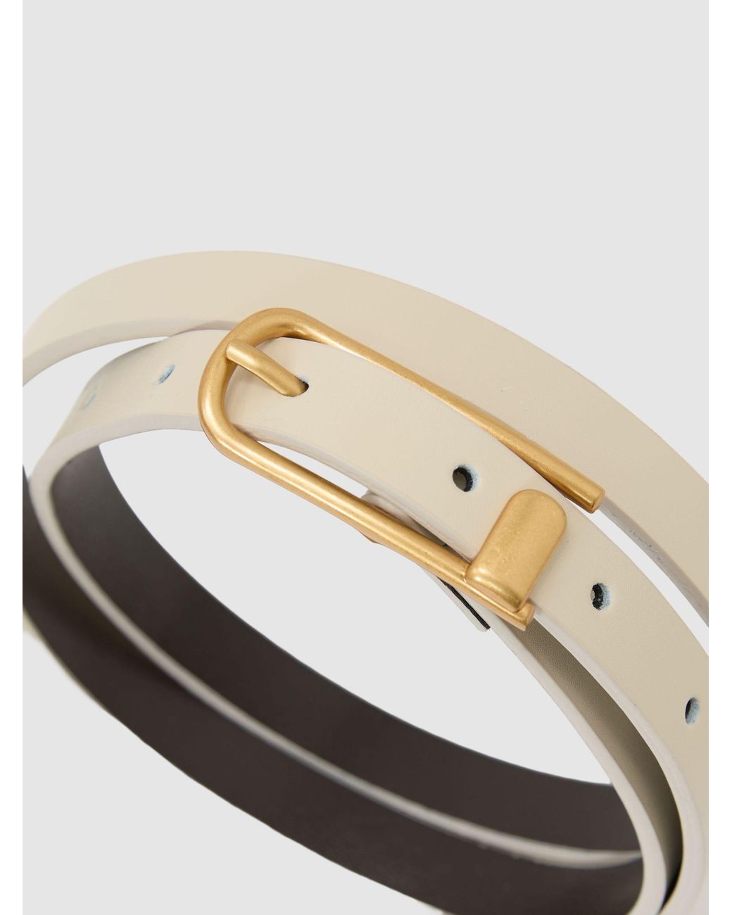Reiss Natural Slim Leather Half-Keeper Belt