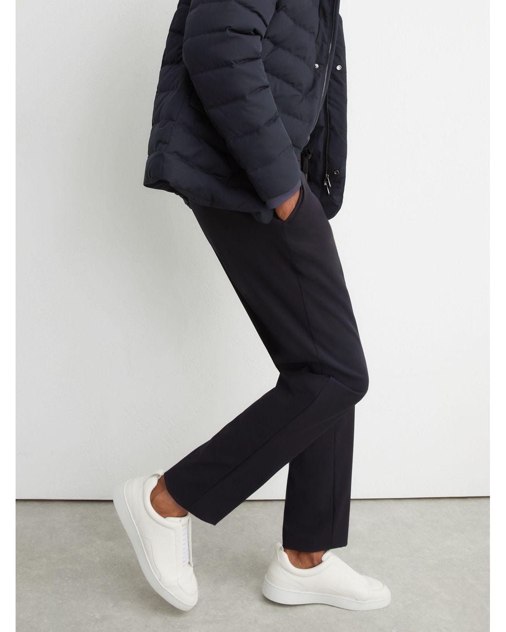 Reiss Blue R-Flex Technical Stretch Drawstring Trousers Tailored-Fit for men