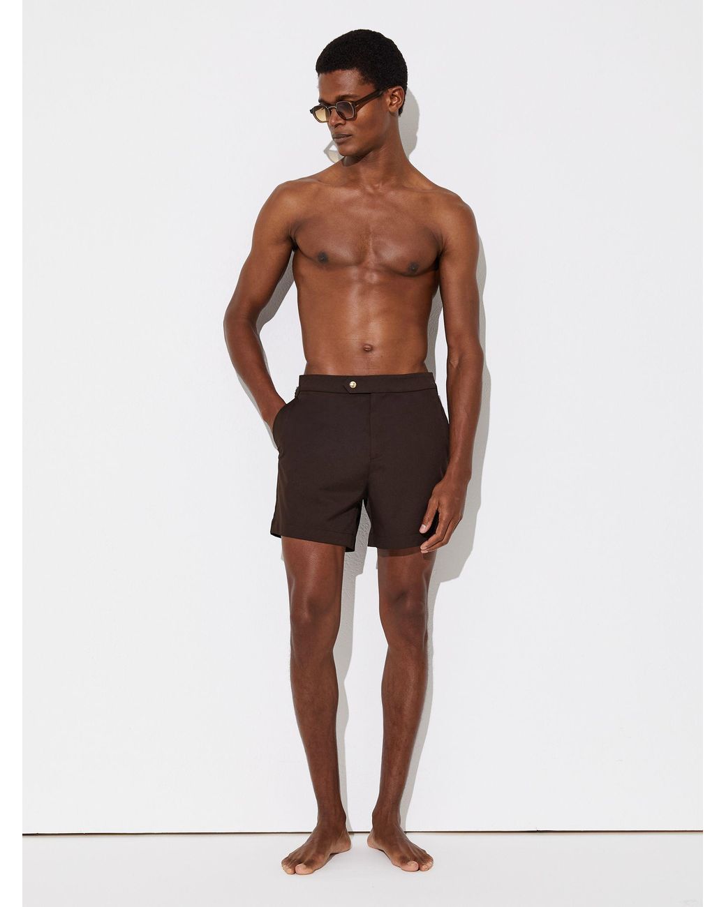 Reiss Brown Swim Shorts for men