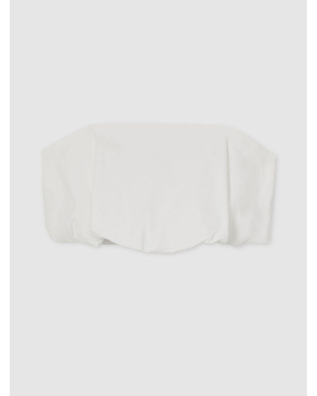 Reiss Brown Cotton-Blend Bandeau Puffball Top