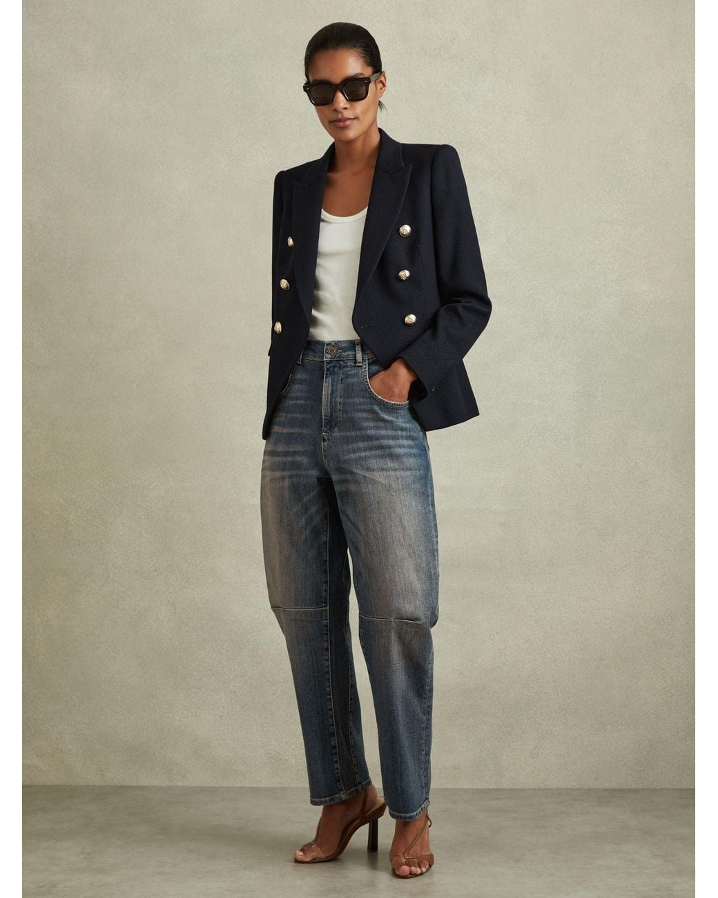 Reiss Natural Mahni Jeans Cotton Plain