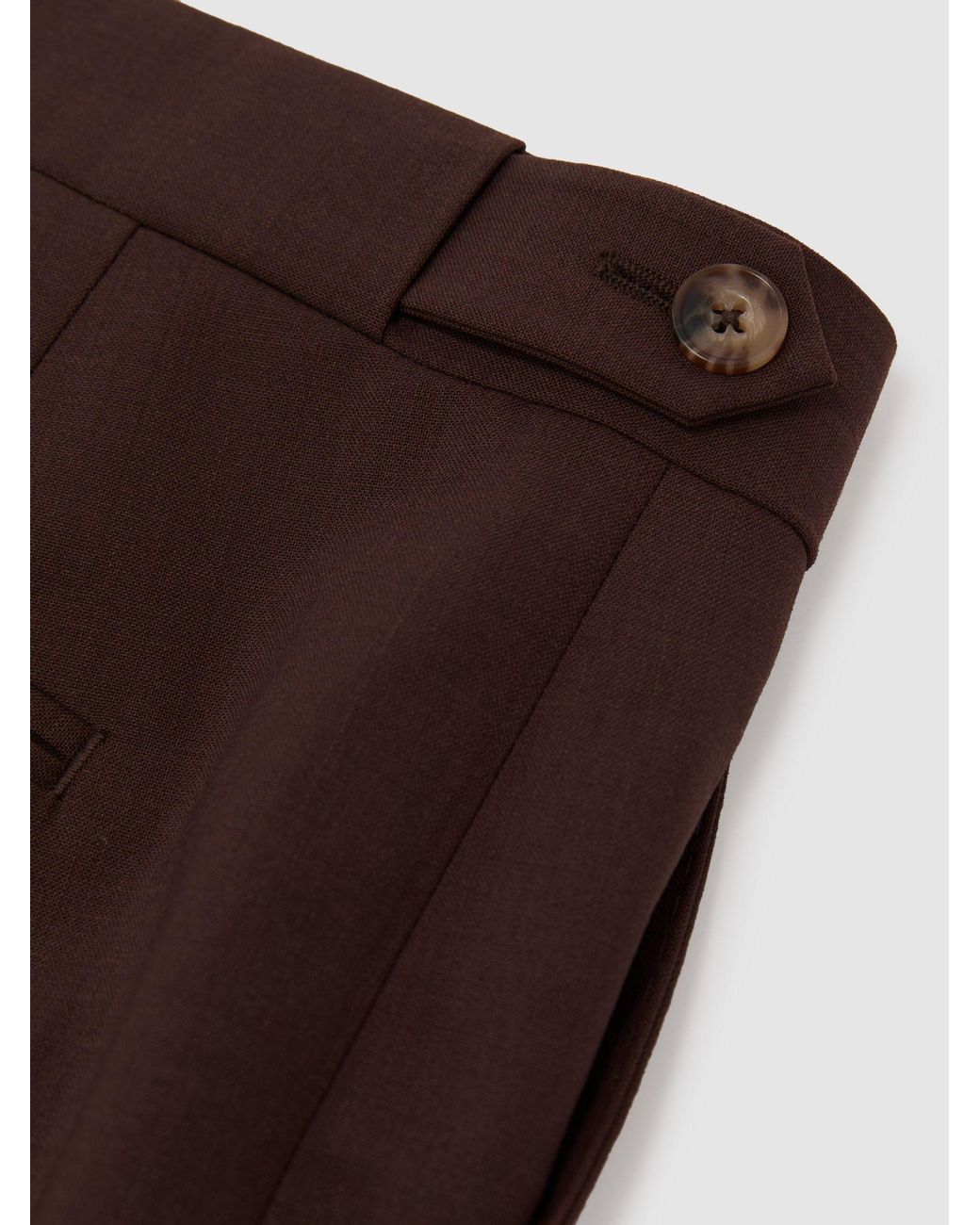 Reiss Mineral - Chocolate Brown Classic Fit Wool-blend Suit Trousers, 30 for men