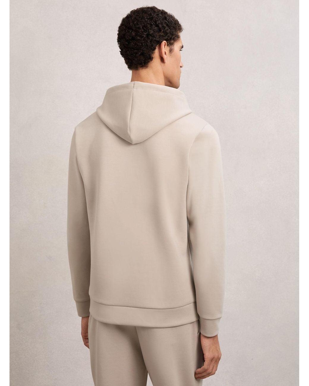 Reiss Natural Interlock-Jersey Drawstring Hoodie for men