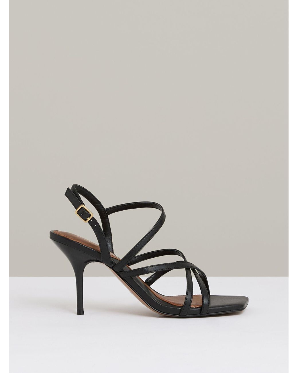 Reiss Metallic Leather Strappy Stiletto Sandals