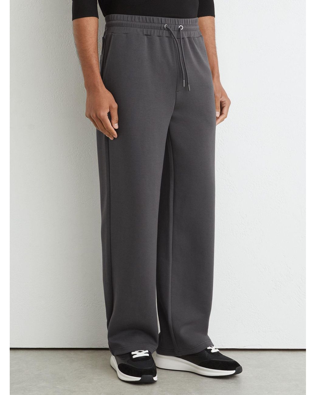 Reiss Gray Rivo - Charcoal Grey Sueded Interlock Jersey Relaxed-fit Joggers, Xs Regular for men