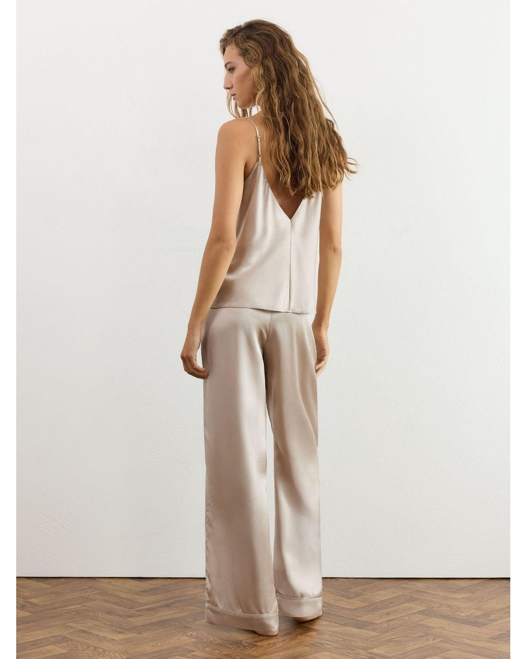 Reiss Natural Silk Cami And Trousers Pyjama Set