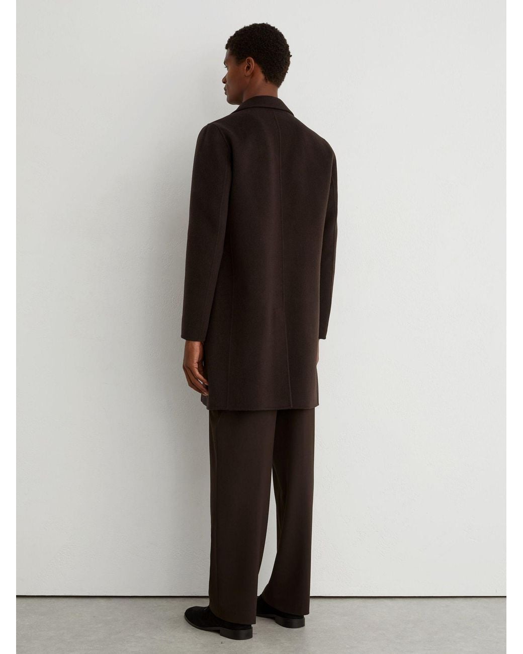 Reiss Black Wool-Blend Single-Breasted Epsom Coat for men