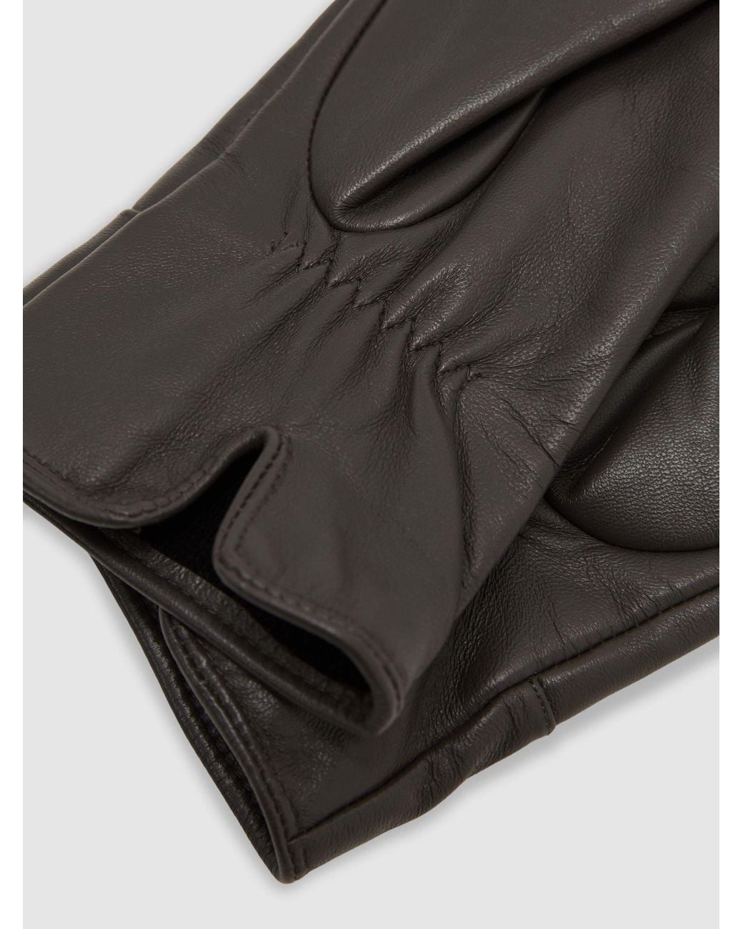Reiss Brown Leather Gloves, S & M
