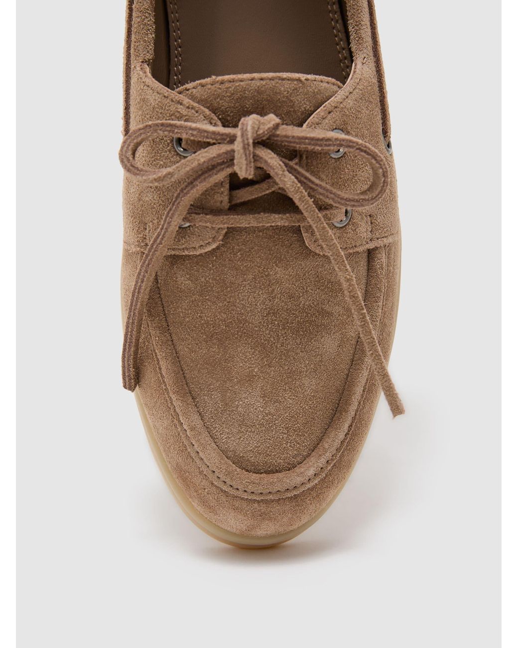 Reiss Blue Suede Flat Boat Shoes
