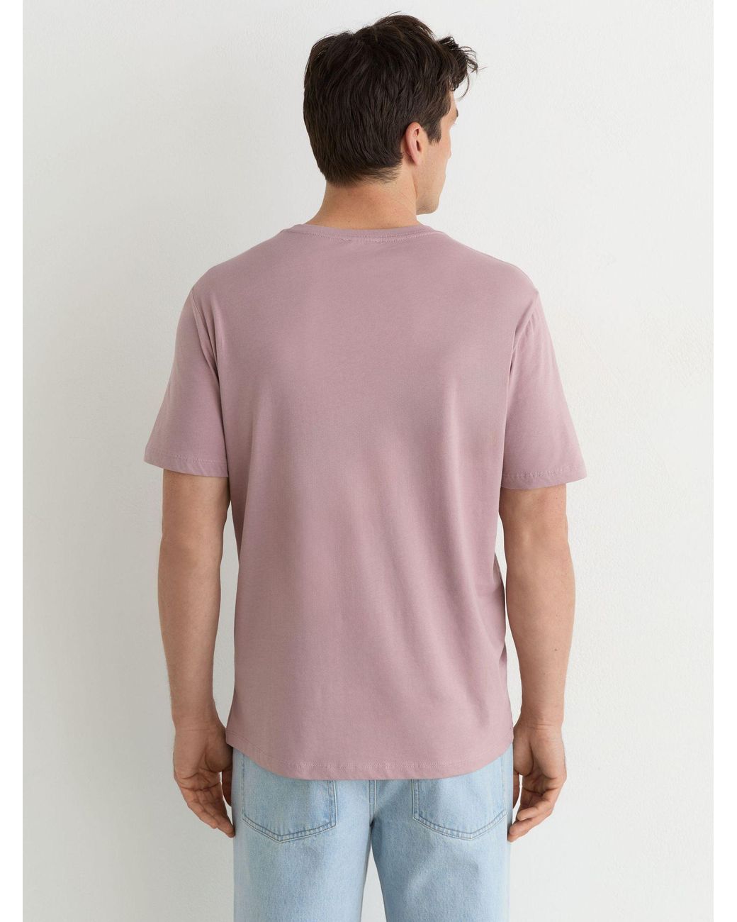 Reiss Purple Cotton Crew-Neck Tailored-Fit T-Shirt for men