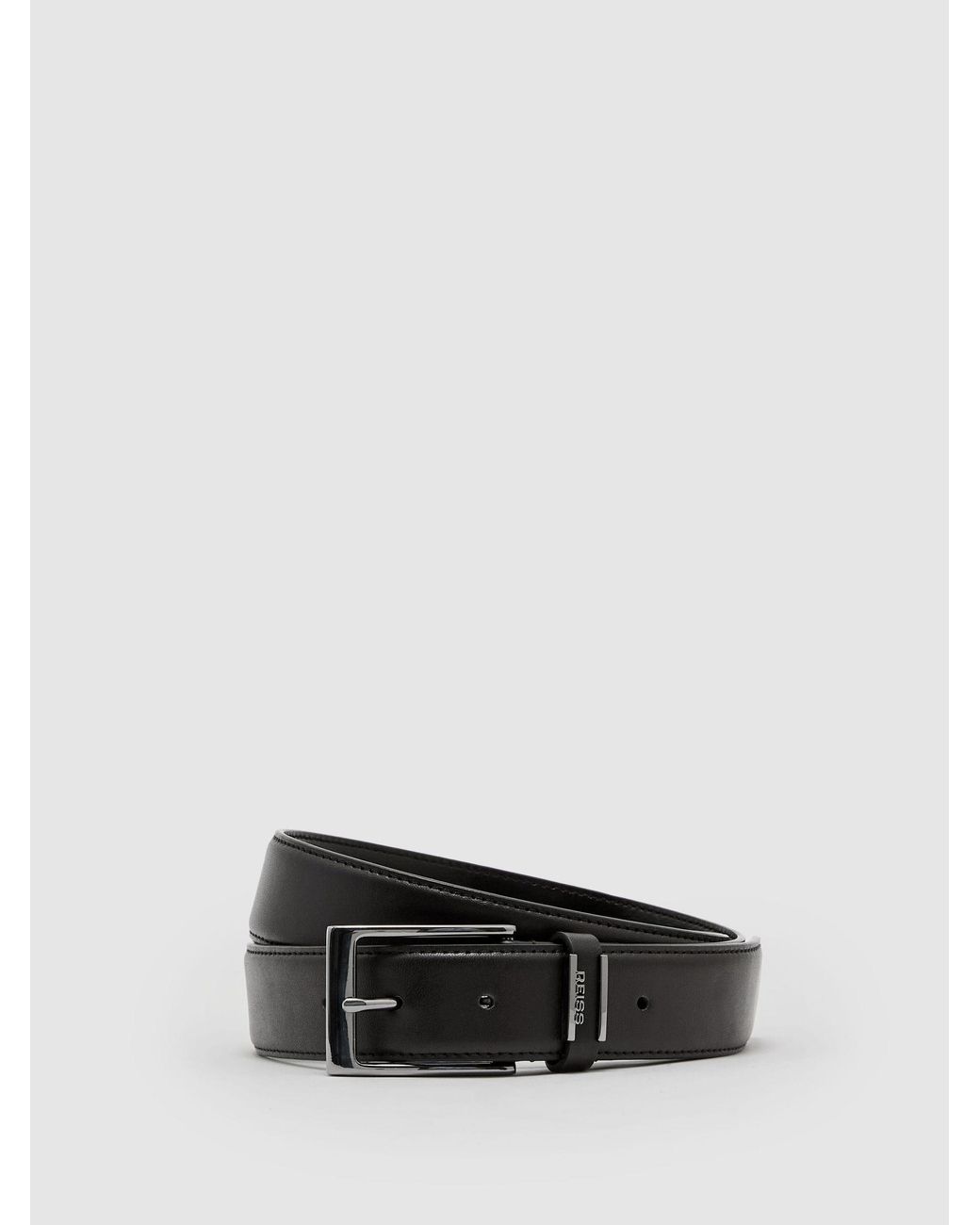 Reiss White Leather Logo-Detail Belt for men