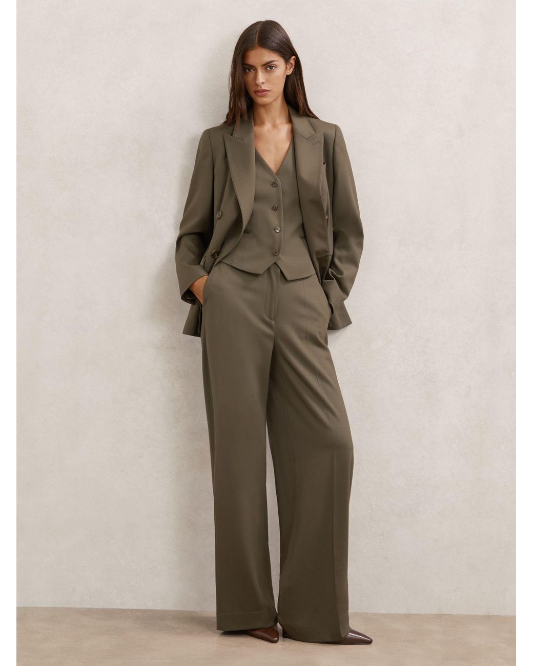 Reiss Natural Wool-Blend Tailored Waistcoat