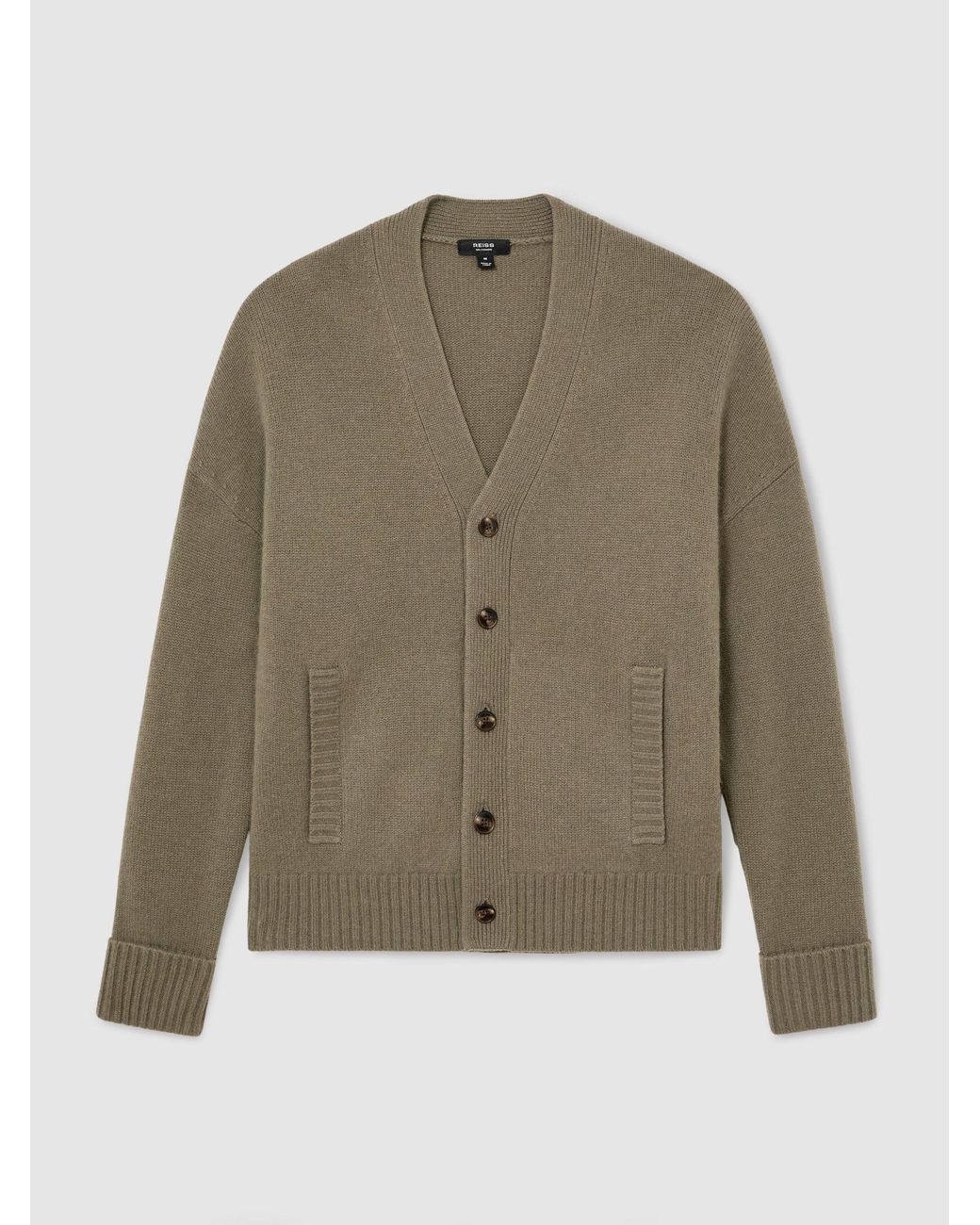 Reiss Natural Cashmere V-Neck Cardigan for men