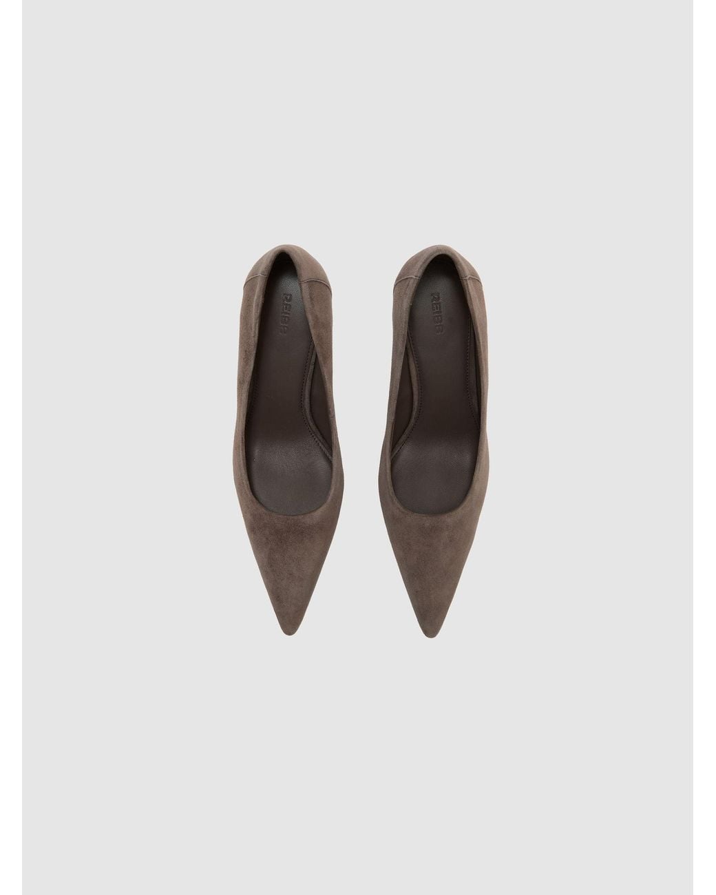 Reiss White Suede Pointed-Toe Mid-Heel Court Shoes