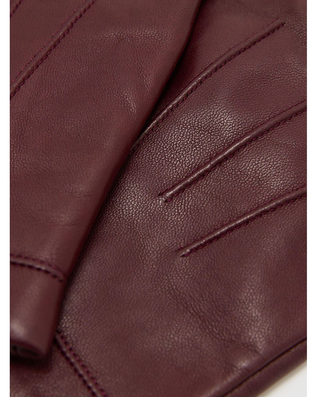 Reiss Purple Nappa Leather Gloves for men