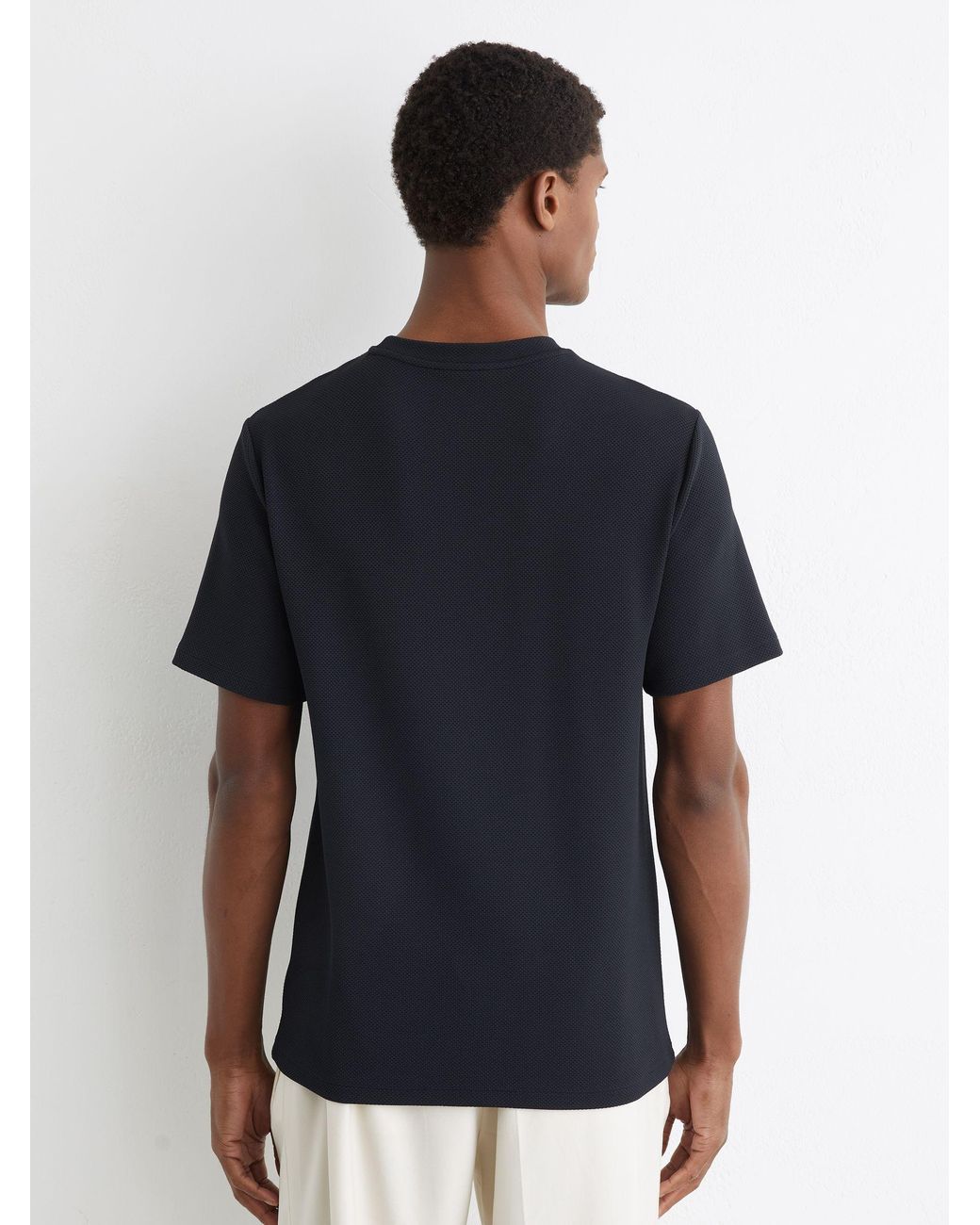 Reiss Blue Jack - Navy Textured Crew-neck Modern-fit T-shirt, S for men