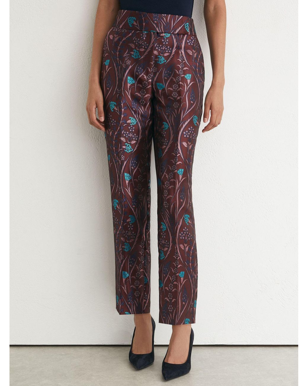 Reiss Purple Jacquard Tapered Trousers