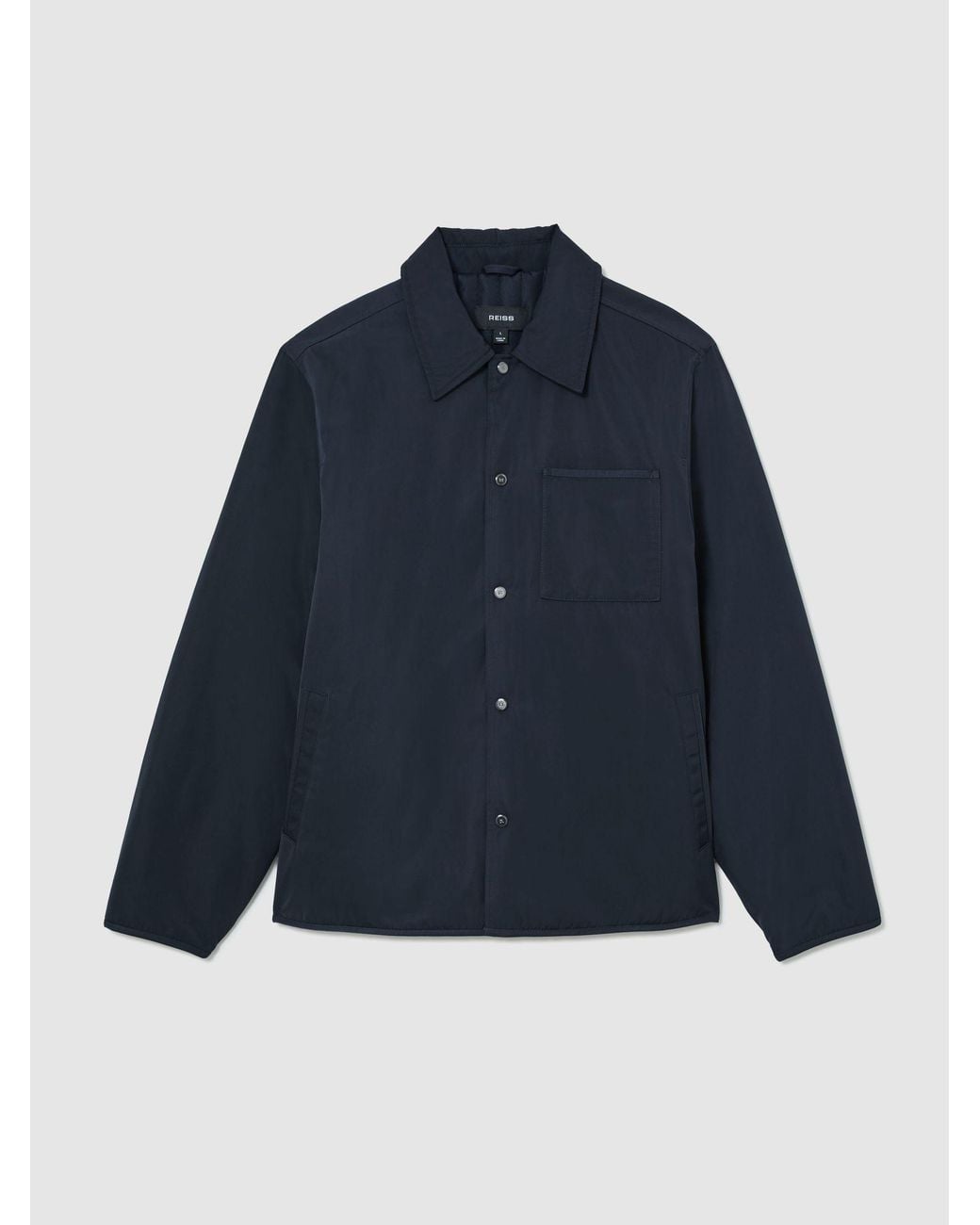 Reiss Blue Raider - Navy Lightly-padded Patch-pocket Overshirt, Xl for men