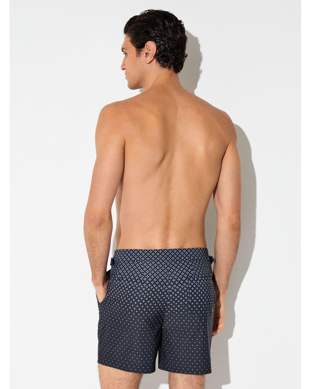 Reiss Blue Darli - Navy Ombré Geometric-print Swim Shorts, Xxl for men