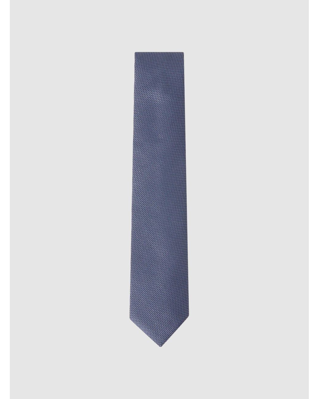 Reiss Ceremony - Airforce Blue Textured Silk Tie, One for men