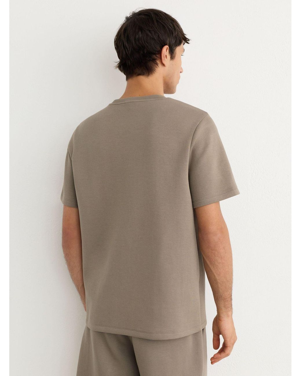 Reiss Gray Sueded Interlock Jersey Modern-Fit T-Shirt for men